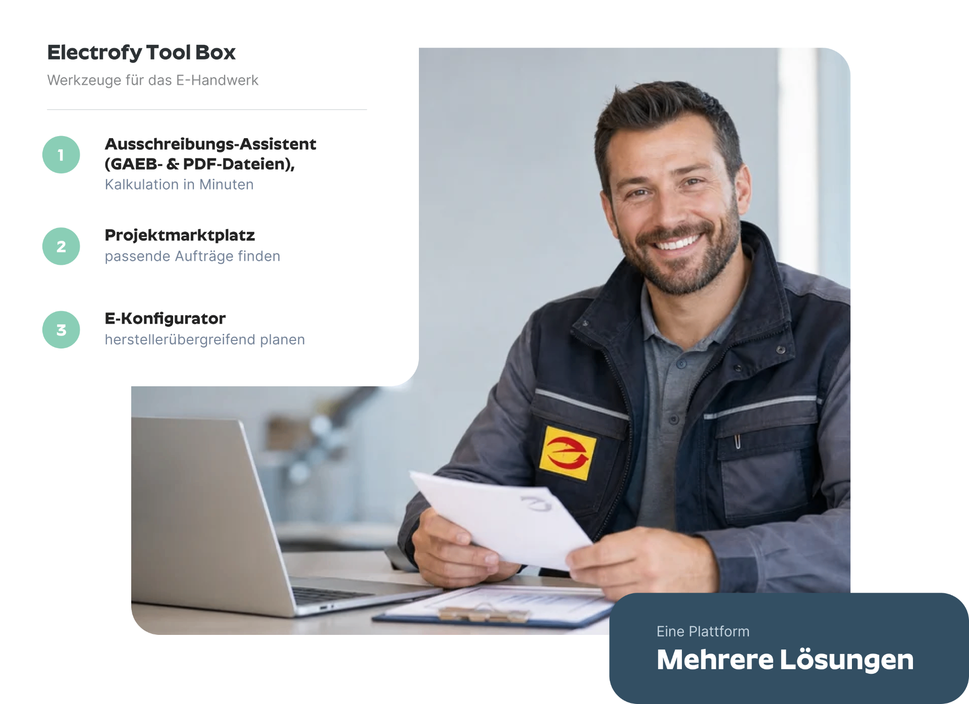 Electrofy Plattform – Übersicht der Werkzeuge für das E‑Handwerk